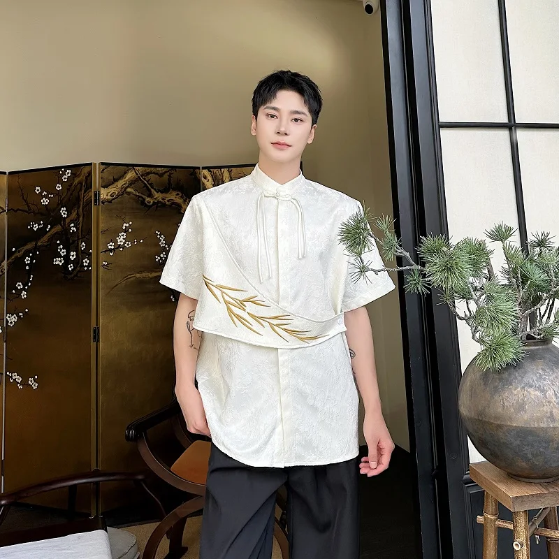 Summer Short Sleeve Embroidered Shirt Men's Chinese Style Design Button up Collar Youth Fashion Standard Fit Casual Shirt
Summer Short Sleeve Embroidered Shirt Men's Chinese Style Design Button up Collar Youth Fashion Standard Fit Casual Shirt