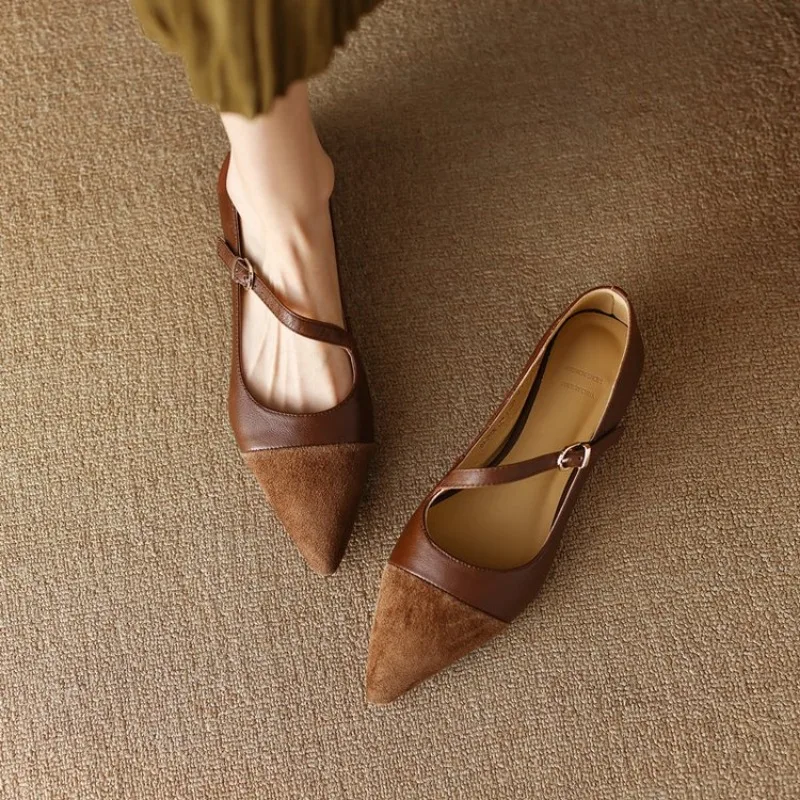 2025 Spring New Women Flat Women's Pointed Toe Retro Single Shoes One Word Buckle Round Mary Jane Shoes Ballerina Flats Mujer
2025 Spring New Women Flat Women's Pointed Toe Retro Single Shoes One Word Buckle Round Mary Jane Shoes Ballerina Flats Mujer
