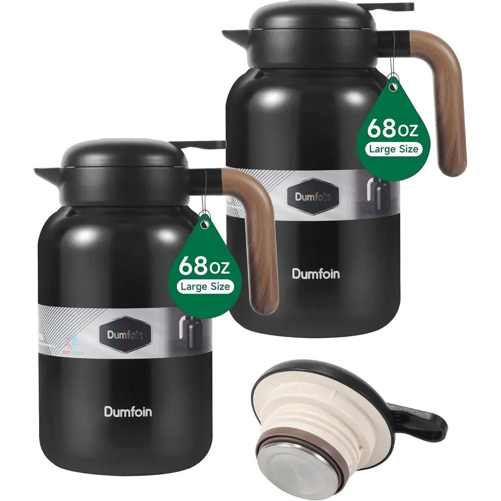 Double-Walled Stainless Steel Insulated Coffee Carriers, 2-Piece Set for Hot or Cold Beverages, 2-Liter Capacity (Black)
Double-Walled Stainless Steel Insulated Coffee Carriers, 2-Piece Set for Hot or Cold Beverages, 2-Liter Capacity (Black)