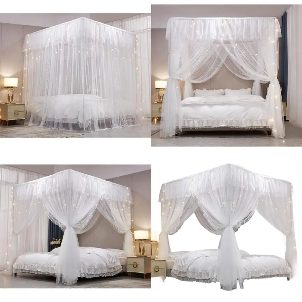 Double Layer Princess Bed Canopy with Ruffles, 4 Openings, Mosquito Net for Girls and Adults, White, Full Size
Double Layer Princess Bed Canopy with Ruffles, 4 Openings, Mosquito Net for Girls and Adults, White, Full Size