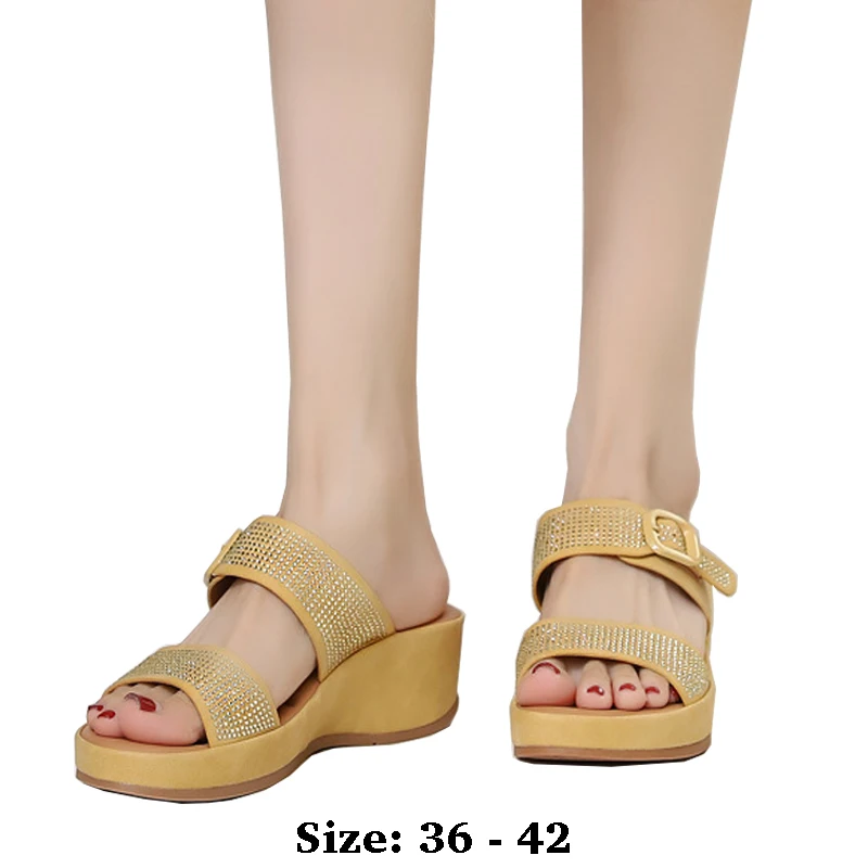 High quality leather flat sandals for women 5cm wedge mid heel summer 2025 36 42 open toe casual beach shoe black yellow brown
High quality leather flat sandals for women 5cm wedge mid heel summer 2025 36 42 open toe casual beach shoe black yellow brown