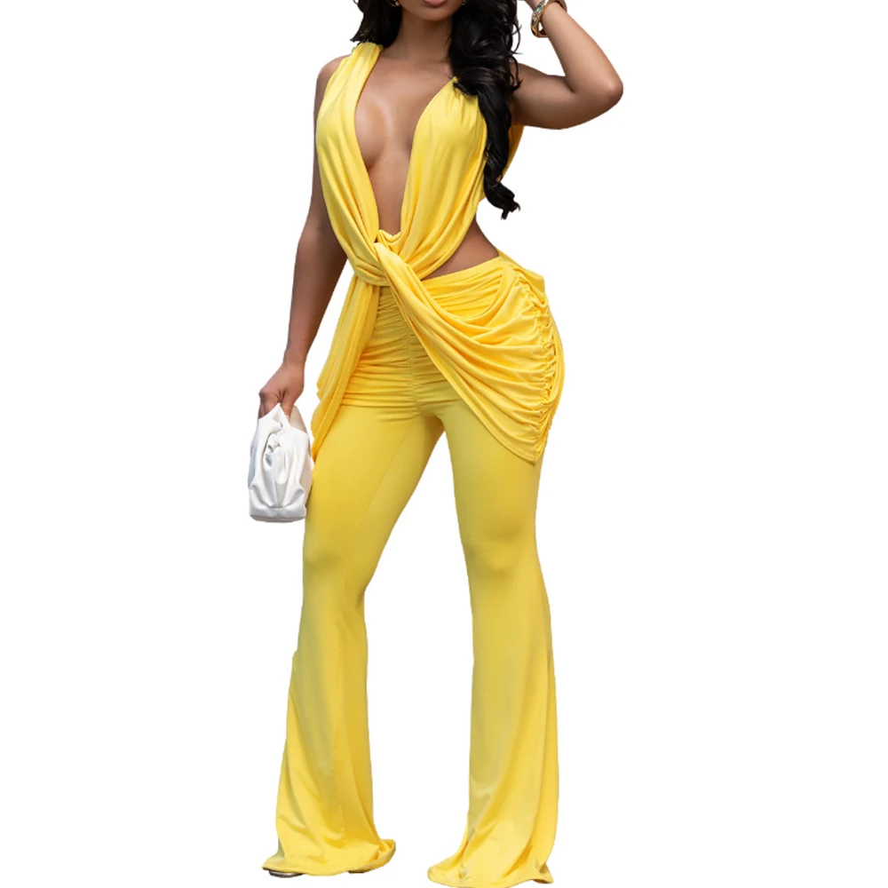 Sexy Backless Ruched Slim Fit Backless Party Jumpsuit
Sexy Backless Ruched Slim Fit Backless Party Jumpsuit