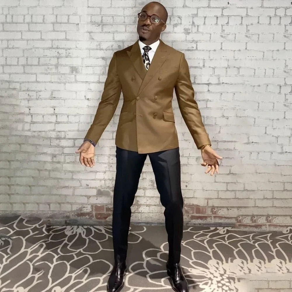 Elegant Men's Suits Luxury Slim Fit Male Clothing Customzied Double Breasted Peak Lapel Slim Fit Outfits For Business Blazer
Elegant Men's Suits Luxury Slim Fit Male Clothing Customzied Double Breasted Peak Lapel Slim Fit Outfits For Business Blazer