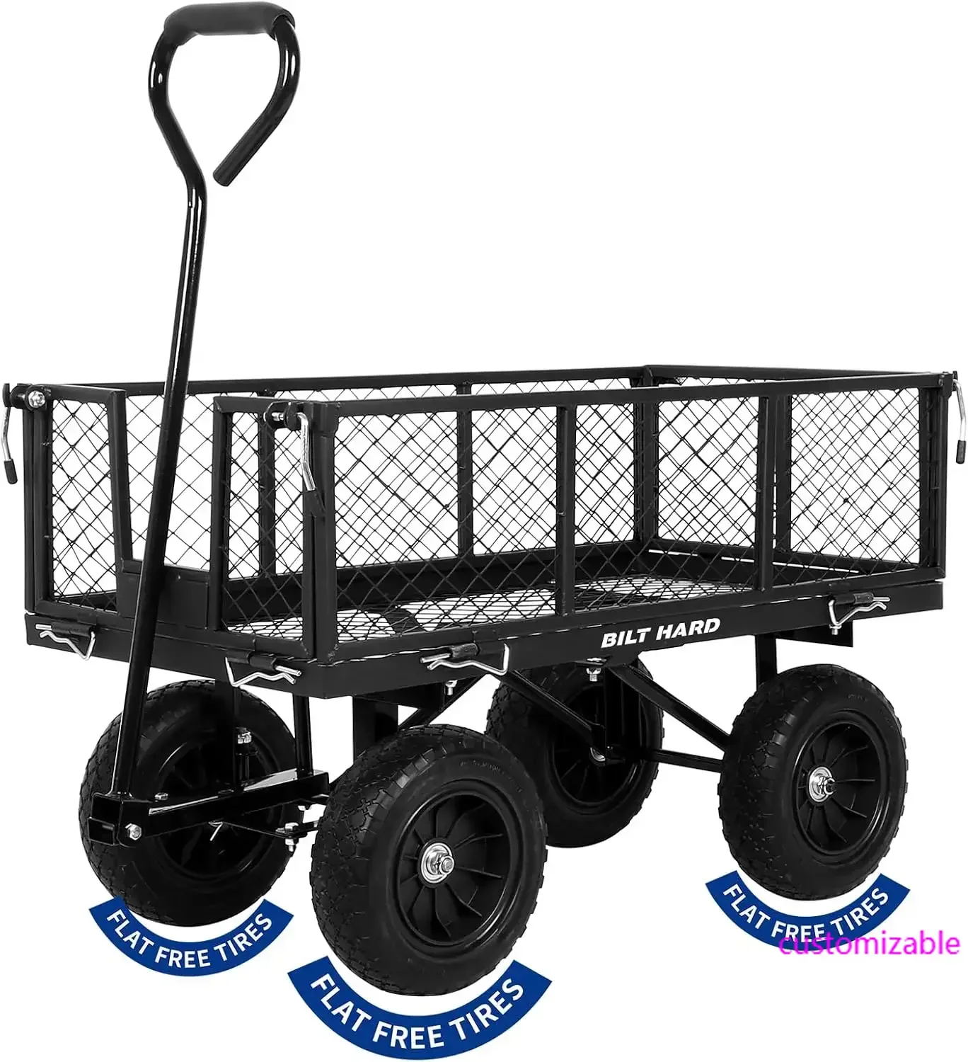 400lbs 10"Flat Free Tires Steel Garden Cart with 180°Rotating Handle, 4Cu.Ft Capacity Utility Heavy Duty Garden Carts and Wagons
400lbs 10"Flat Free Tires Steel Garden Cart with 180°Rotating Handle, 4Cu.Ft Capacity Utility Heavy Duty Garden Carts and Wagons