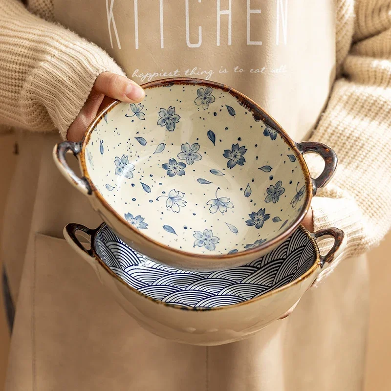 Japanese Household Noodle Bowl Ceramic Soup BowlSalad Pasta Bowl With Handle Kitchen Tableware Microwave Oven Bakware 7.5inch
Japanese Household Noodle Bowl Ceramic Soup BowlSalad Pasta Bowl With Handle Kitchen Tableware Microwave Oven Bakware 7.5inch