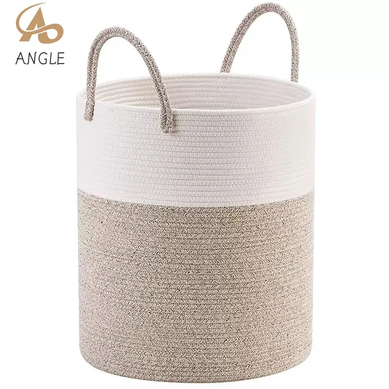 Корзина для белья, корзина для белья из тканой хлопчатобумажной веревки, ведро для грязной одежды для игрушек и одеял в ванной комнате, детская гостиная 
Корзина для белья, корзина для белья из тканой хлопчатобумажной веревки, ведро для грязной одежды для игрушек и одеял в ванной комнате, детская гостиная