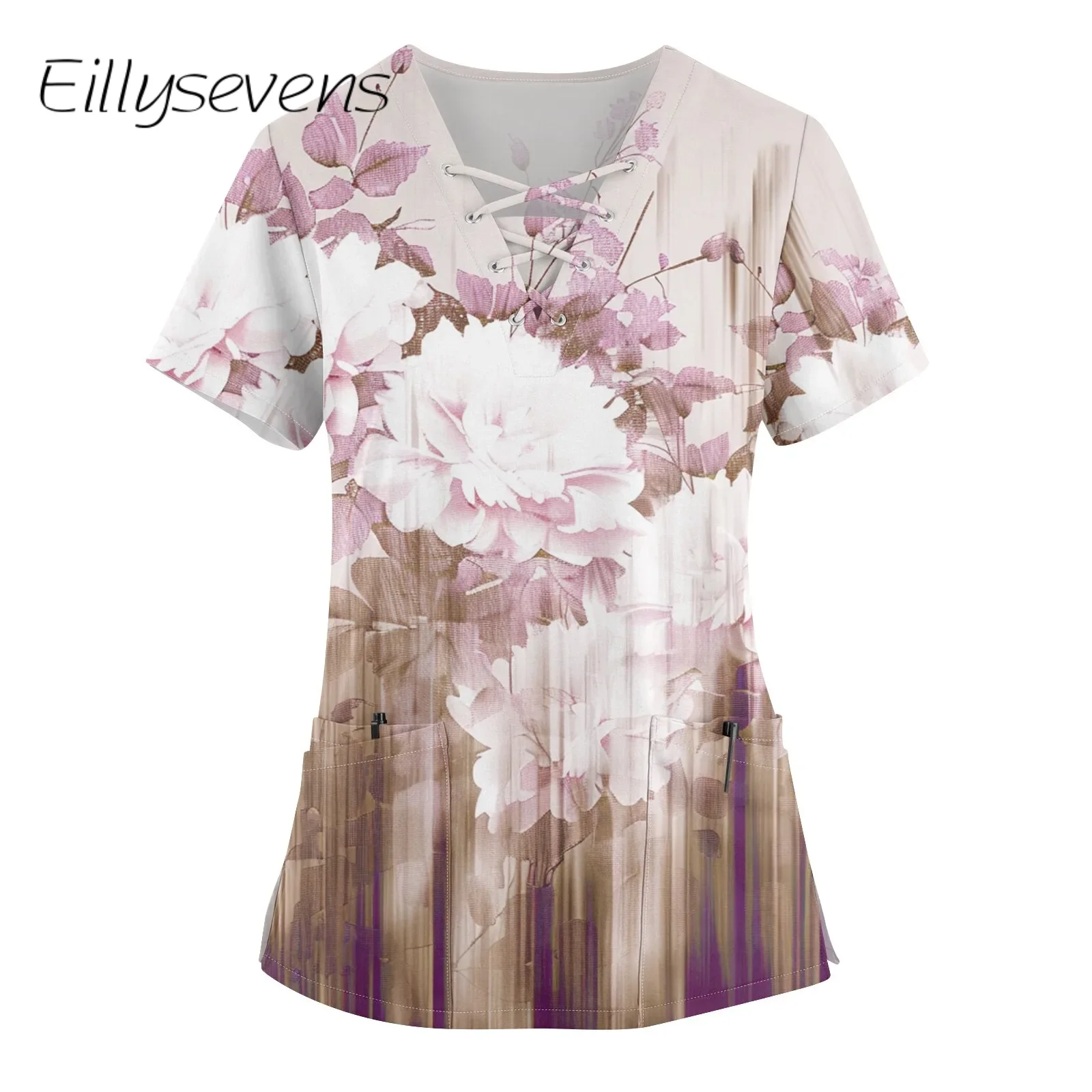 Plus Size Working Uniform 2024 Printed Scrub Tops For Women V-Neck Short Sleeve Fun Shirts Workwear With Pockets Fashion
Plus Size Working Uniform 2024 Printed Scrub Tops For Women V-Neck Short Sleeve Fun Shirts Workwear With Pockets Fashion