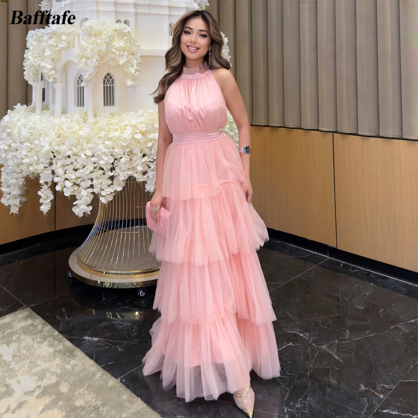 Bafftafe A Line Pink Tulle Prom Dresses Customized Layers Skirt Formal Party Evening Gowns Halter Women Special Occasion Dress
Bafftafe A Line Pink Tulle Prom Dresses Customized Layers Skirt Formal Party Evening Gowns Halter Women Special Occasion Dress