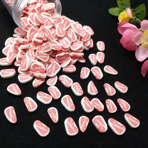 50g/Lot 10mm Meat Polymer Clay Slices For DIY Crafts Animal Plastic Klei Mud Particles Slime Filler Accessories