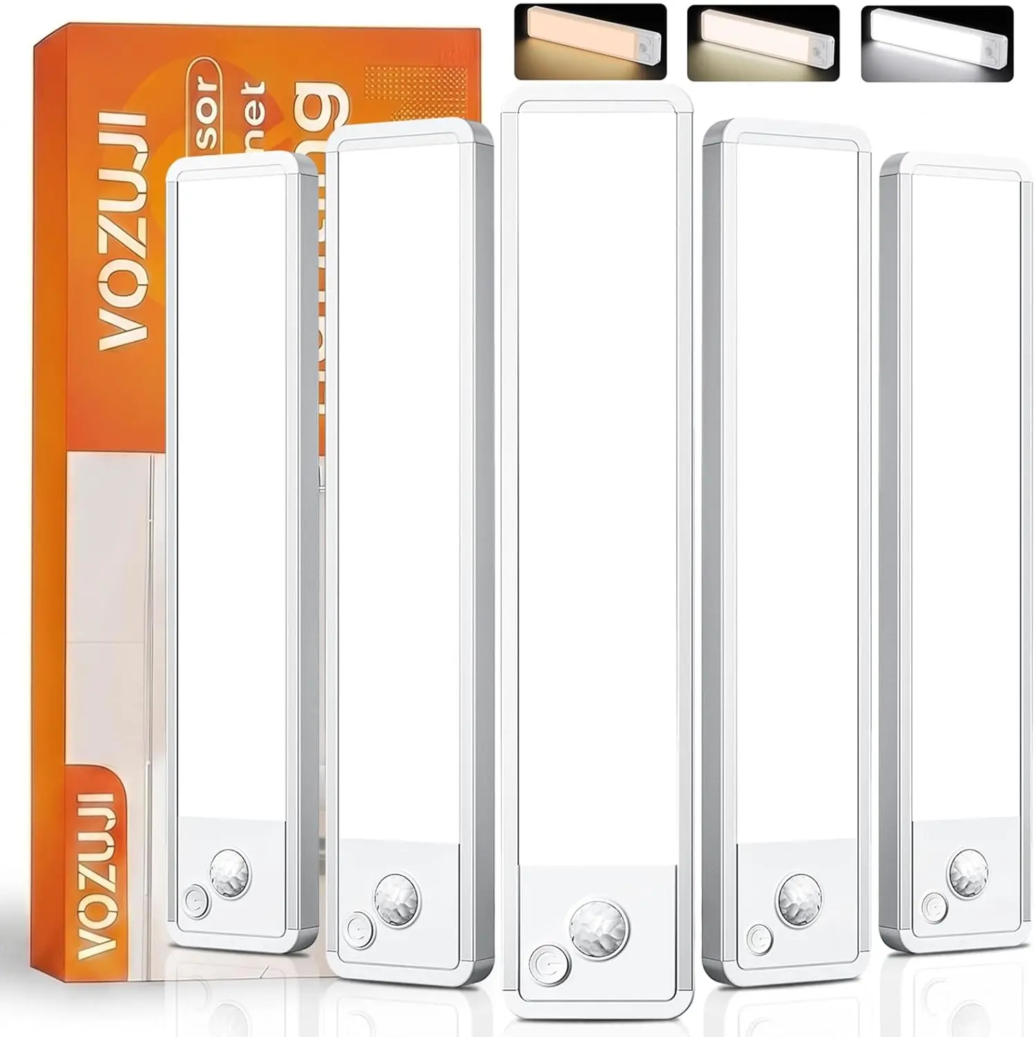 12" 3-Color Dimmable Rechargeable Motion Sensor Light 5-Pack for Kitchen Closet
12" 3-Color Dimmable Rechargeable Motion Sensor Light 5-Pack for Kitchen Closet