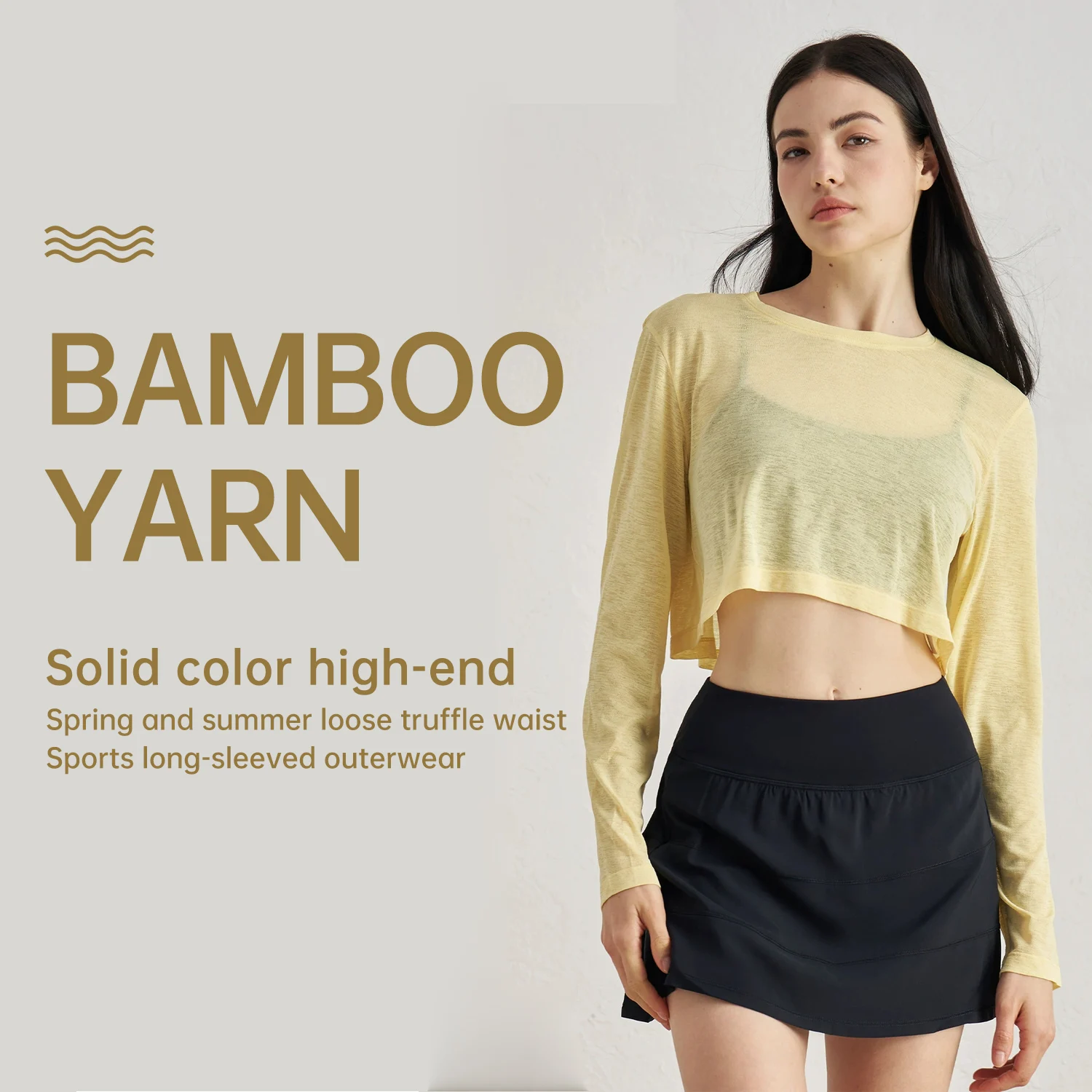 Bunchy Yarn Spring And Summer Loose Midriff Outfit Sports Long Sleeves Outerwear Solid Color High Sense Yoga
Bunchy Yarn Spring And Summer Loose Midriff Outfit Sports Long Sleeves Outerwear Solid Color High Sense Yoga
