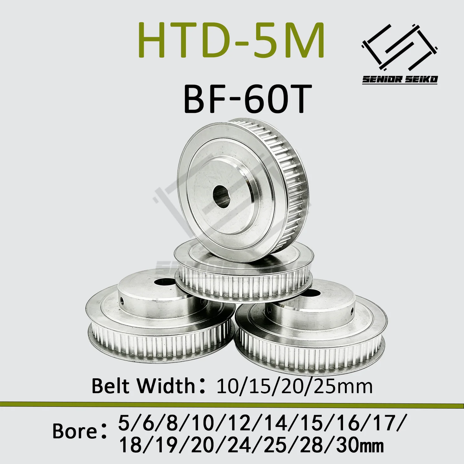 HTD5M Timing Pulley 60teeth Belt Width 10/15/20/25mm Bore 5-30mm 5M 60T Synchronous Wheel 60Teeth Pitch 5mm Belt Pulley
HTD5M Timing Pulley 60teeth Belt Width 10/15/20/25mm Bore 5-30mm 5M 60T Synchronous Wheel 60Teeth Pitch 5mm Belt Pulley