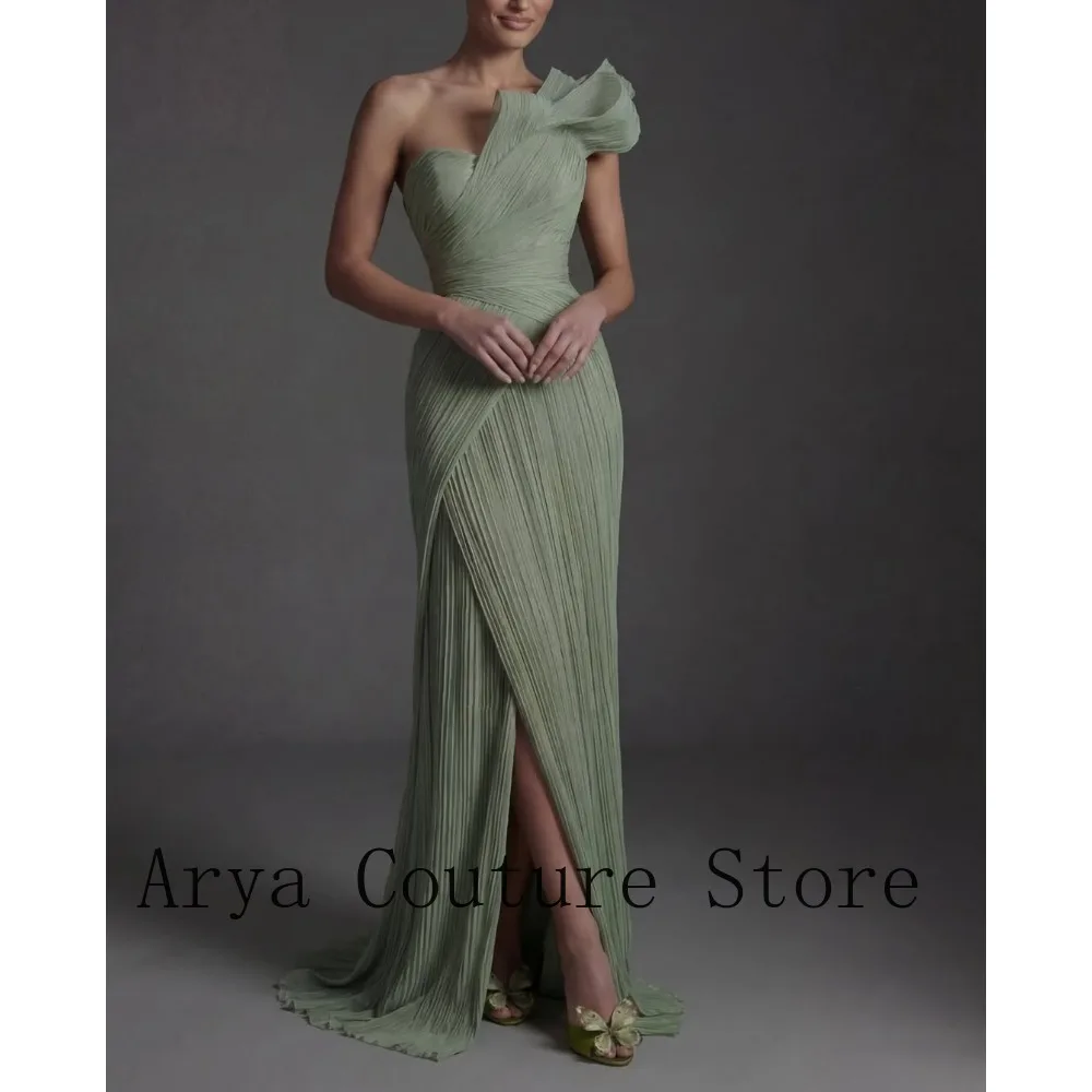 2026 Sage Green One Shoulder Pleated Mermaid Evening Gown Formal Dress with Bow Detail for Wedding Guest, Gala & Prom Events
2026 Sage Green One Shoulder Pleated Mermaid Evening Gown Formal Dress with Bow Detail for Wedding Guest, Gala & Prom Events