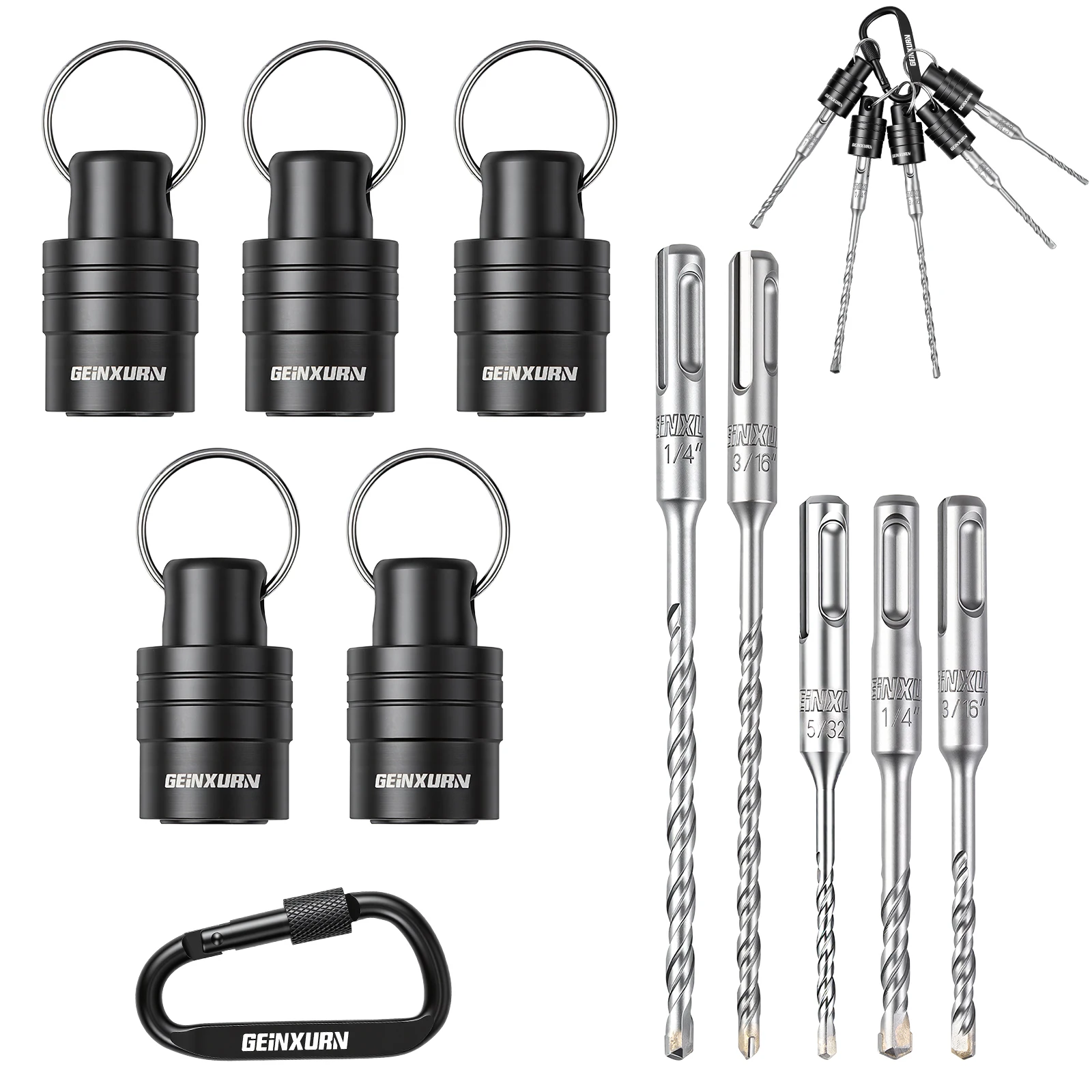Geinxurn SDS Plus Drill Bit Holder Keychain with Bit Holders, Portable Organizer, High Load Capacity for Rotary Hammers
Geinxurn SDS Plus Drill Bit Holder Keychain with Bit Holders, Portable Organizer, High Load Capacity for Rotary Hammers