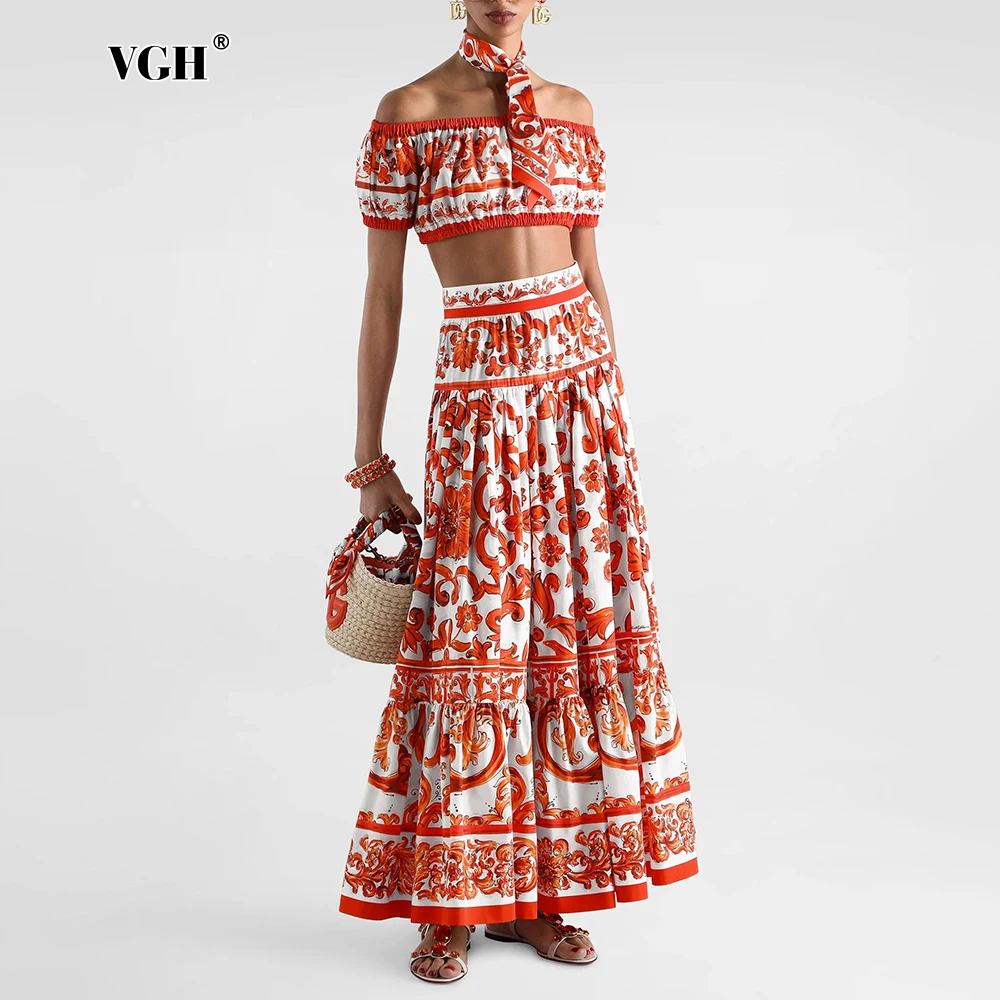 VGH Beach Vacations Print Two Piece Set for Women Off The Shoulder Crop Top Tiered Design Maxi Skirt Outfit for Stylish Occasion
VGH Beach Vacations Print Two Piece Set for Women Off The Shoulder Crop Top Tiered Design Maxi Skirt Outfit for Stylish Occasion
