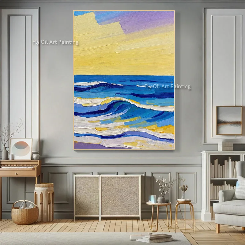 Original Special Navy Blue Ocean View Yellow Sunrise Oil Painting On Canvas New Popular Seascape Modern Home Wall Decor Items
Original Special Navy Blue Ocean View Yellow Sunrise Oil Painting On Canvas New Popular Seascape Modern Home Wall Decor Items