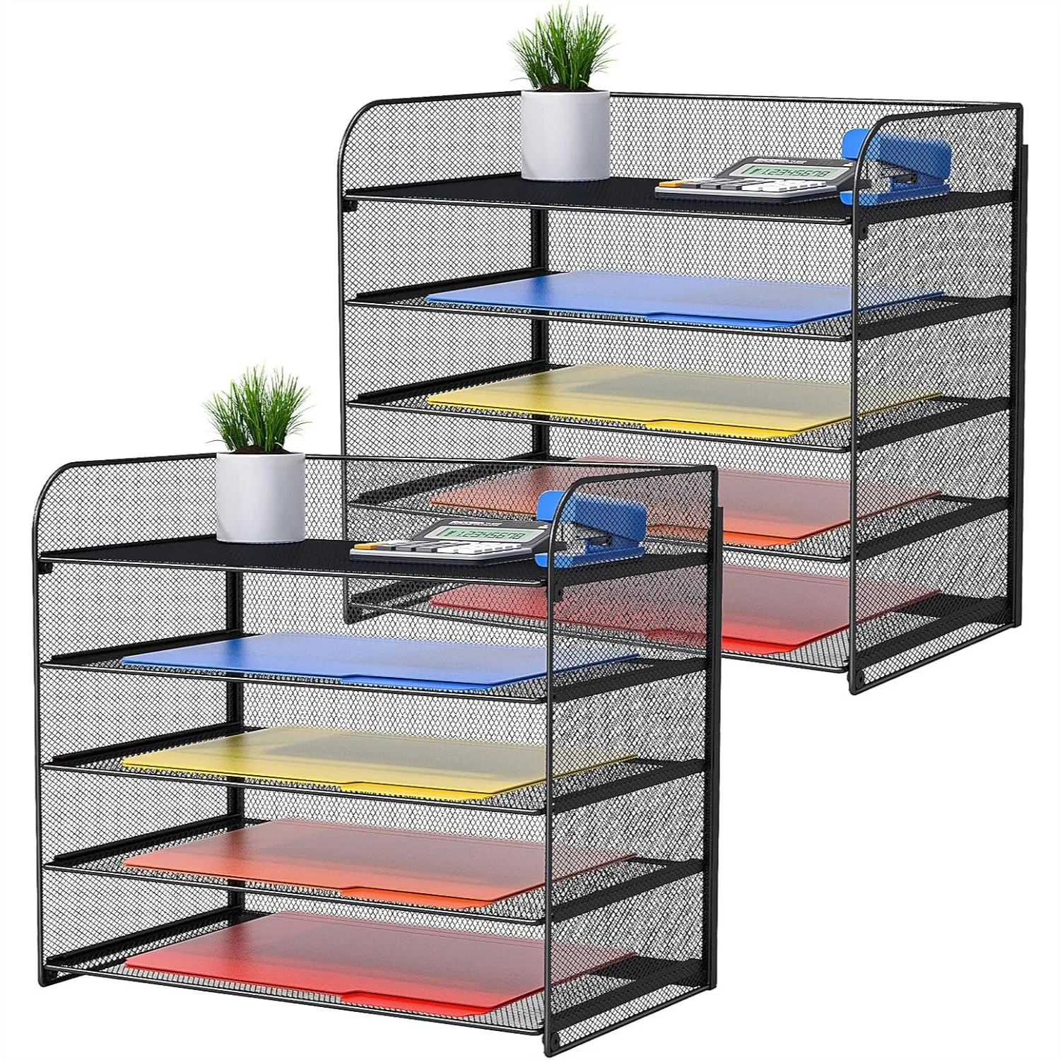 2 Pack Legal/A4/Letter Size Desk Paper Organizer, 5 Tier Mesh File Holder for Office Organization
2 Pack Legal/A4/Letter Size Desk Paper Organizer, 5 Tier Mesh File Holder for Office Organization