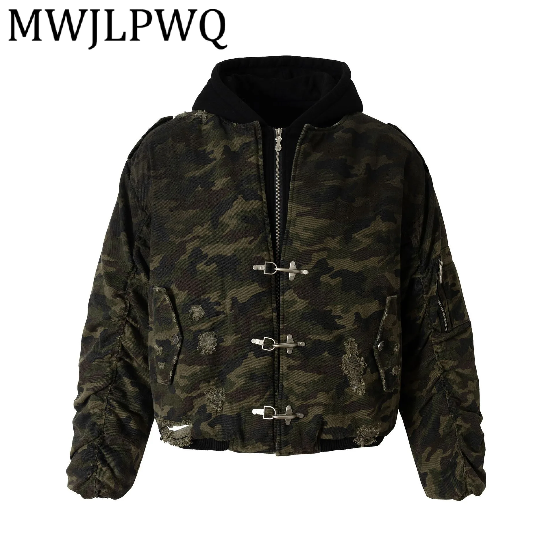 MWJLPWQ Men's New Winter Camouflage Fake Two-Piece Coat American Street Style Single Breasted Design Cotton Jacket For Men 21969
MWJLPWQ Men's New Winter Camouflage Fake Two-Piece Coat American Street Style Single Breasted Design Cotton Jacket For Men 21969