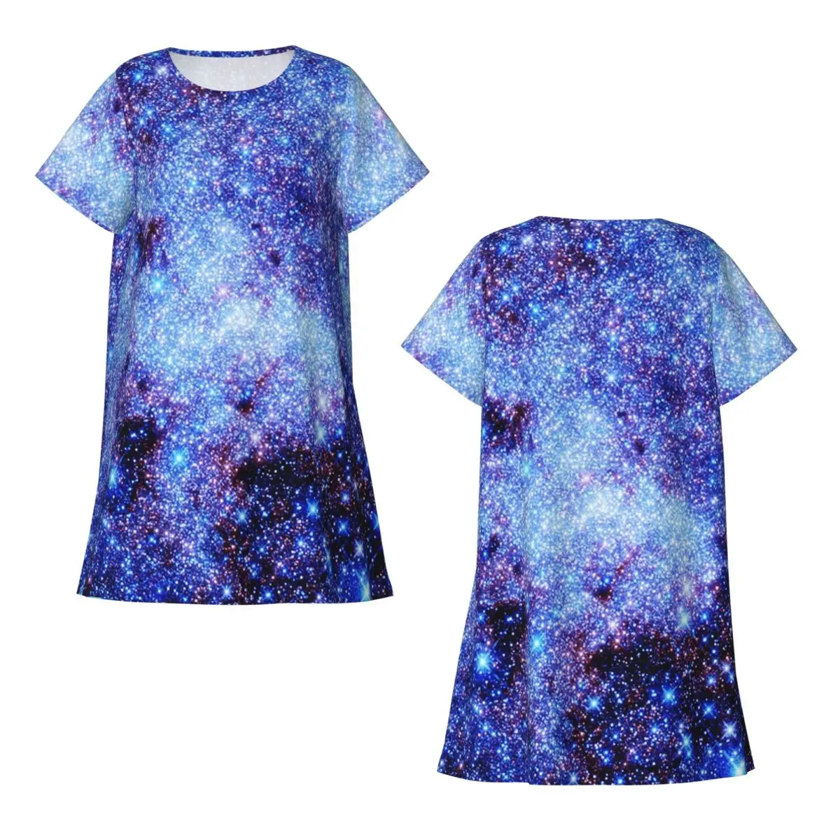 Custom Galaxy Sparkle Stars Periwinkle Blue Short Sleeves Nightdress For Sleepshirts Women Short Sleeve Nightgowns Pajama Dress
Custom Galaxy Sparkle Stars Periwinkle Blue Short Sleeves Nightdress For Sleepshirts Women Short Sleeve Nightgowns Pajama Dress