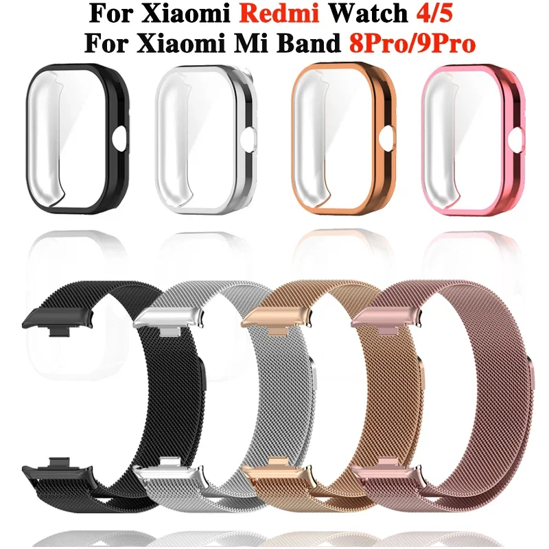 Metal Strap For Xiaomi Redmi Watch 4/5/8Pro/9Pro Band With TPU Case Screen Protector Soft Film Milanese Magnetic Loop Watchband
Metal Strap For Xiaomi Redmi Watch 4/5/8Pro/9Pro Band With TPU Case Screen Protector Soft Film Milanese Magnetic Loop Watchband