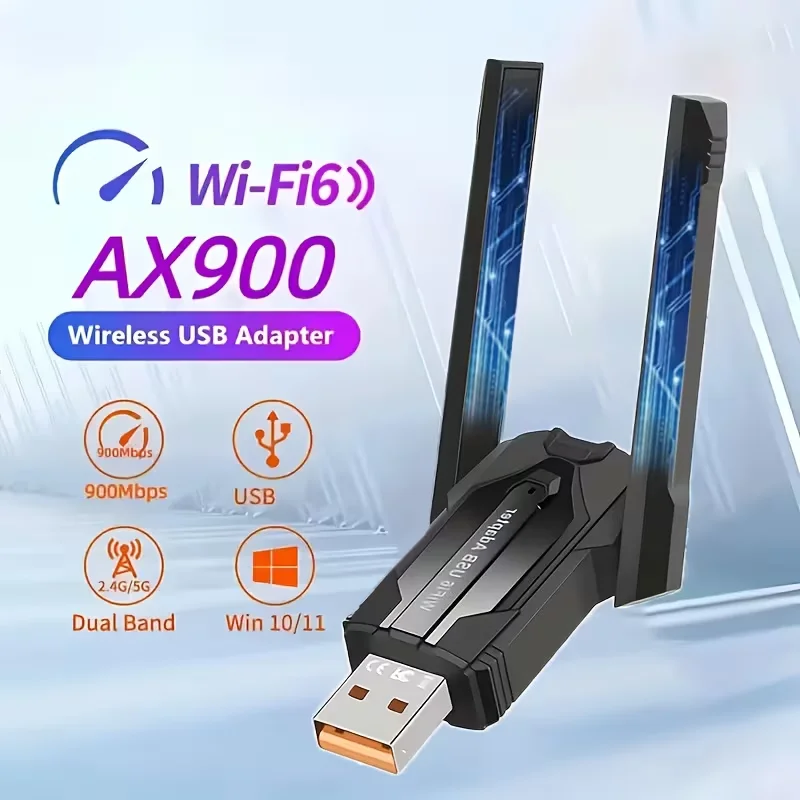 Wireless USB WiFi Adapter Wifi6 2.4g 5GHz, Plug and Play for PC, High-Speed Internet Connectivity, Compatible with All Pcs