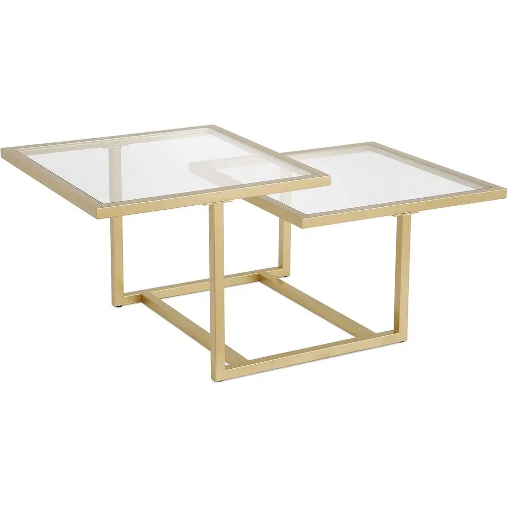 43 Inch Wide Square Brass Coffee Table for Living Room - Modern Studio Essentials
43 Inch Wide Square Brass Coffee Table for Living Room - Modern Studio Essentials