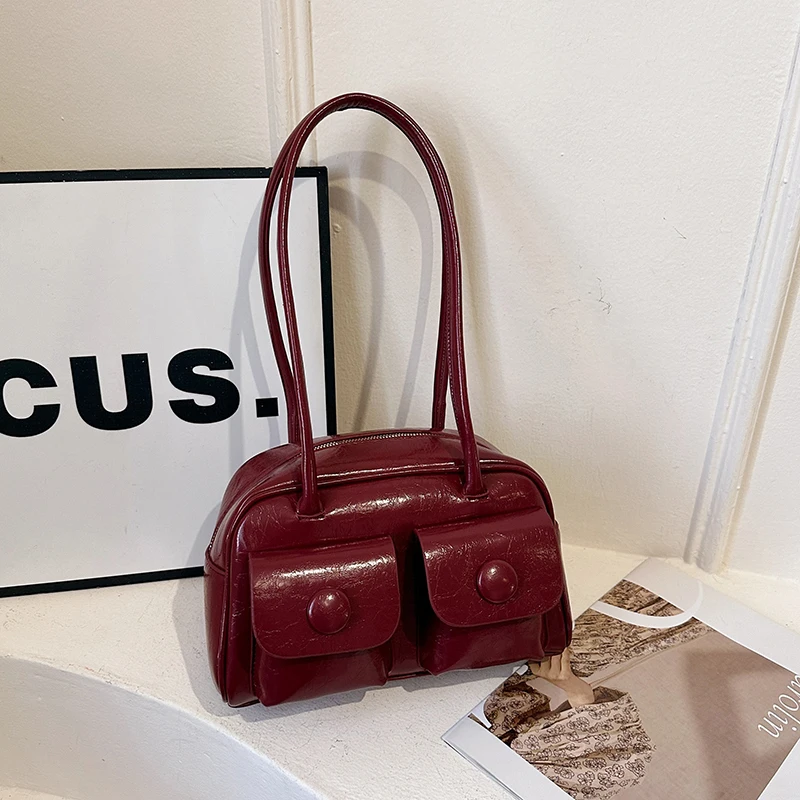 Vintage armpit bag for women, Korean style, stylish handbag with two compartments, PU leather single-shoulder tote bag
Vintage armpit bag for women, Korean style, stylish handbag with two compartments, PU leather single-shoulder tote bag