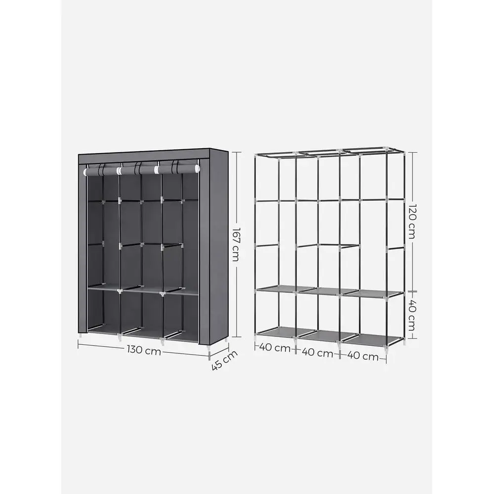 Portable Closet, Wardrobe Closet Organizer With Cover, 3 Hanging Rods And Shelves, 4 Side Pockets, 51.2 X 17.7 X 65.7 Inches, L
Portable Closet, Wardrobe Closet Organizer With Cover, 3 Hanging Rods And Shelves, 4 Side Pockets, 51.2 X 17.7 X 65.7 Inches, L
