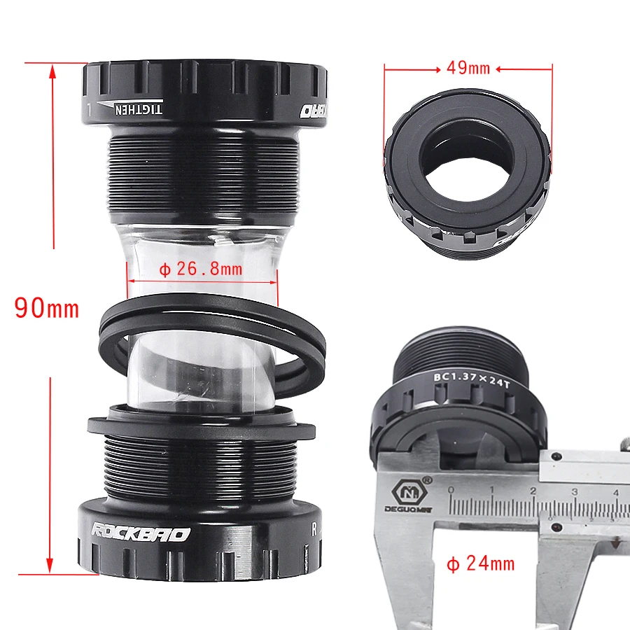 ROCKBAO-Mountain Bicycle Bottom Brackets, BB, 24mm Crankset, 68mm, 73mm, MTB Bike Bottom Bracket
ROCKBAO-Mountain Bicycle Bottom Brackets, BB, 24mm Crankset, 68mm, 73mm, MTB Bike Bottom Bracket
