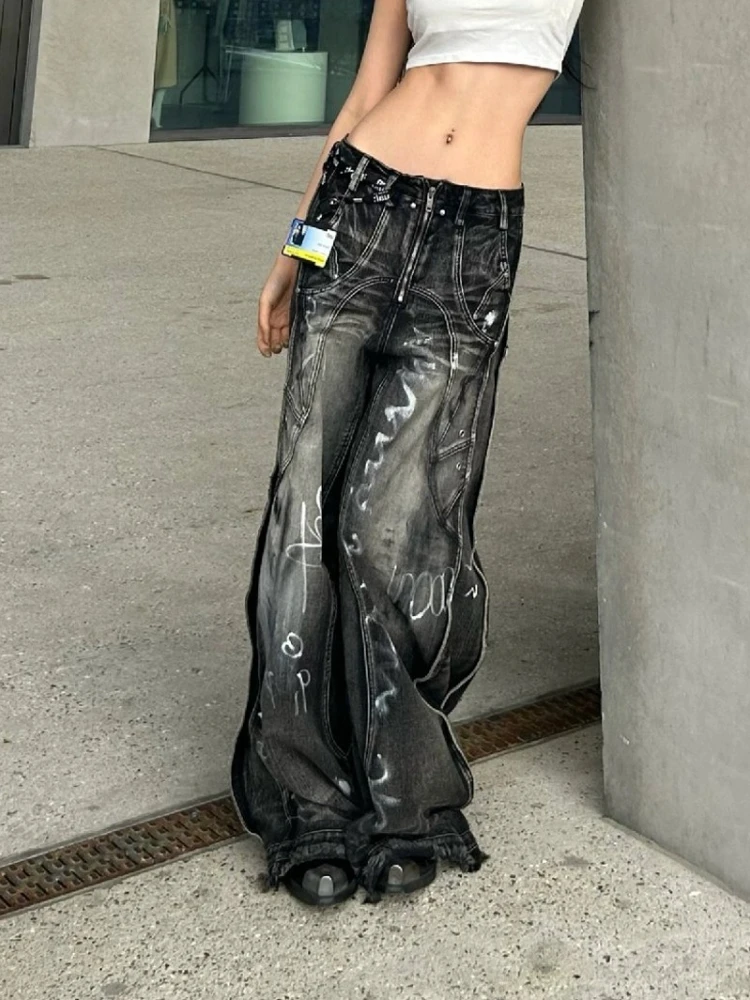 Women Men Loose Vintage Street Wide Leg Floor-Length High Waist Jeans American Style Street Heavy-Duty Graffiti Denim Pants
Women Men Loose Vintage Street Wide Leg Floor-Length High Waist Jeans American Style Street Heavy-Duty Graffiti Denim Pants