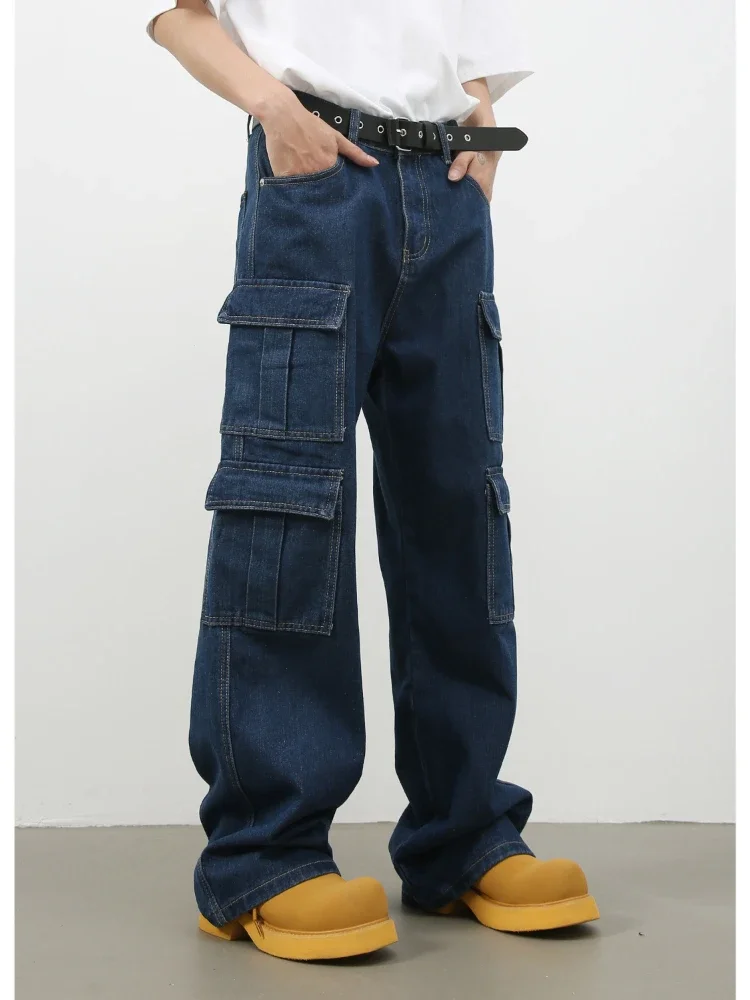 Men Jeans Denim Pant Cargo Pants Pocket Casual Loose Straight Long Trousers Regular Solid High Waist Splice Autumn Winter 
Men Jeans Denim Pant Cargo Pants Pocket Casual Loose Straight Long Trousers Regular Solid High Waist Splice Autumn Winter