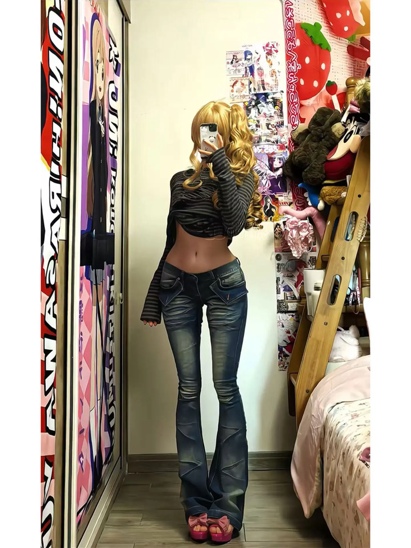 Low Waist Pleated Washed Denim Micro Flared Pants Women Summer Small Size Workwear Multi Pocket Bell Bottoms Cotton Stretch
Low Waist Pleated Washed Denim Micro Flared Pants Women Summer Small Size Workwear Multi Pocket Bell Bottoms Cotton Stretch