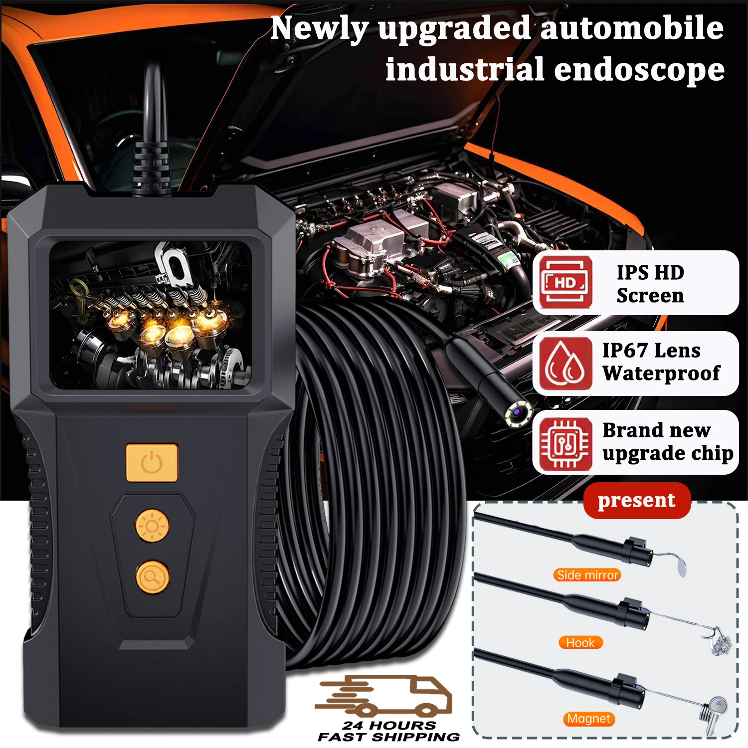 4.3 Inch IPS Screen Industrial Endoscope Camera HD1080P Single Lens Pipe Inspection Borescope With 8 LED for Engine Mechanic
4.3 Inch IPS Screen Industrial Endoscope Camera HD1080P Single Lens Pipe Inspection Borescope With 8 LED for Engine Mechanic
