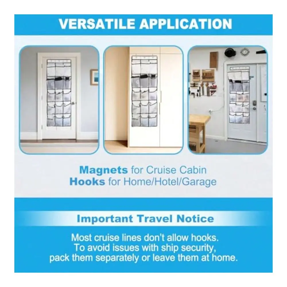 Magnetic Door Organizer With Hooks 15 Large Pockets Strong AntiScratch Magnets OverTheDoor Cruise Essentials Storage For Cruise
Magnetic Door Organizer With Hooks 15 Large Pockets Strong AntiScratch Magnets OverTheDoor Cruise Essentials Storage For Cruise