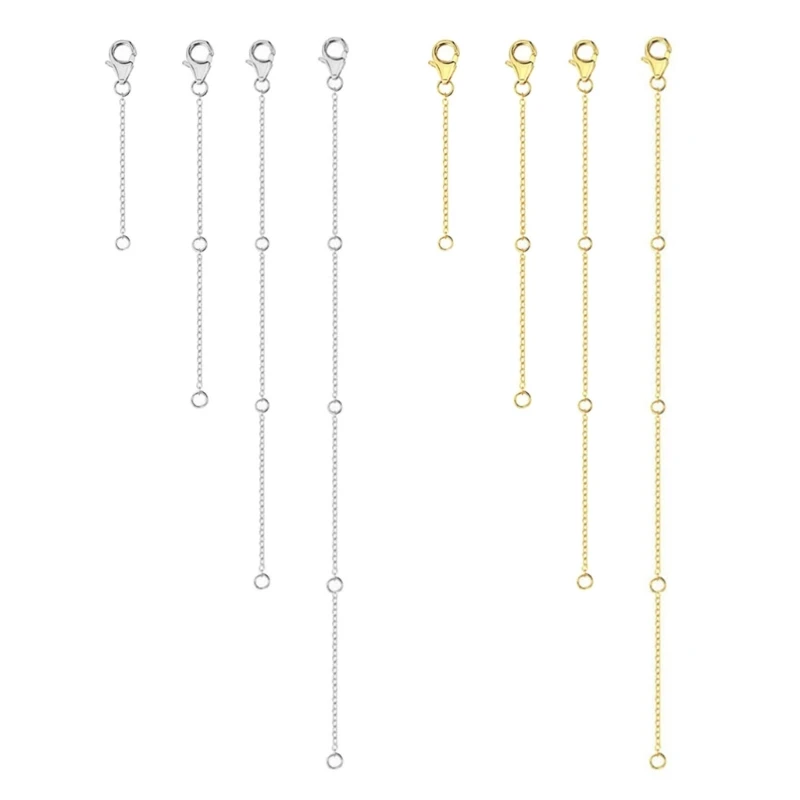 4Piece Pack Adjustable Chain Extender Set for Jewelry Making Gold/Silver Necklace and Bracelet Extension Chains Jewelry
4Piece Pack Adjustable Chain Extender Set for Jewelry Making Gold/Silver Necklace and Bracelet Extension Chains Jewelry