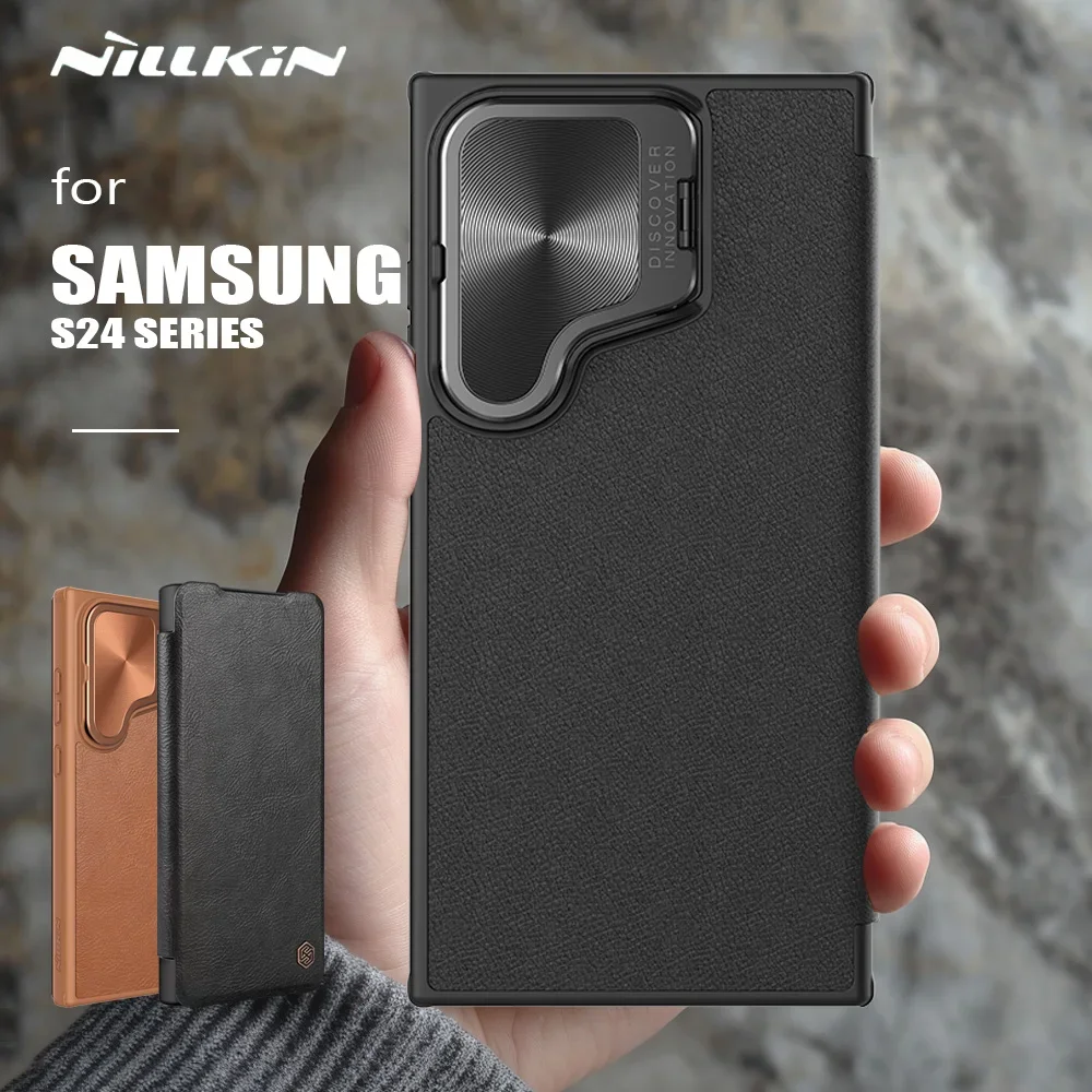 for Samsung Galaxy S24 Ultra / S24 Plus / S24 5G Case Nillkin Qin Prop Flip Leather Case Camera Stand Case Privacy Lens Cover
for Samsung Galaxy S24 Ultra / S24 Plus / S24 5G Case Nillkin Qin Prop Flip Leather Case Camera Stand Case Privacy Lens Cover