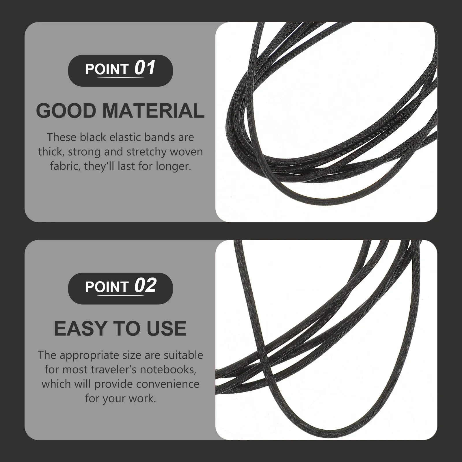 6 Pack Black Elastic Rubber Bands Thick Stretchy Metal Buckle Ropes Spare for Notebook Accessories Notebook Rope
6 Pack Black Elastic Rubber Bands Thick Stretchy Metal Buckle Ropes Spare for Notebook Accessories Notebook Rope