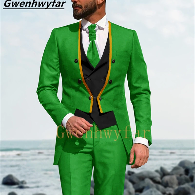 Gwenhwyfar 2023 Hot Sale Green Long Men's Tuxedo Double Breasted Gold Binding Fashion Slim Man's Suit Wedding Bridegroom
Gwenhwyfar 2023 Hot Sale Green Long Men's Tuxedo Double Breasted Gold Binding Fashion Slim Man's Suit Wedding Bridegroom