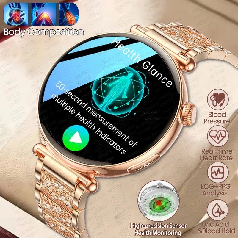 New Health Management Women Smat Watch Lady ECG Blood Pressure Uric Acid Lipid Blood Components BT Call 1.32"Smartwatches Girls
New Health Management Women Smat Watch Lady ECG Blood Pressure Uric Acid Lipid Blood Components BT Call 1.32"Smartwatches Girls