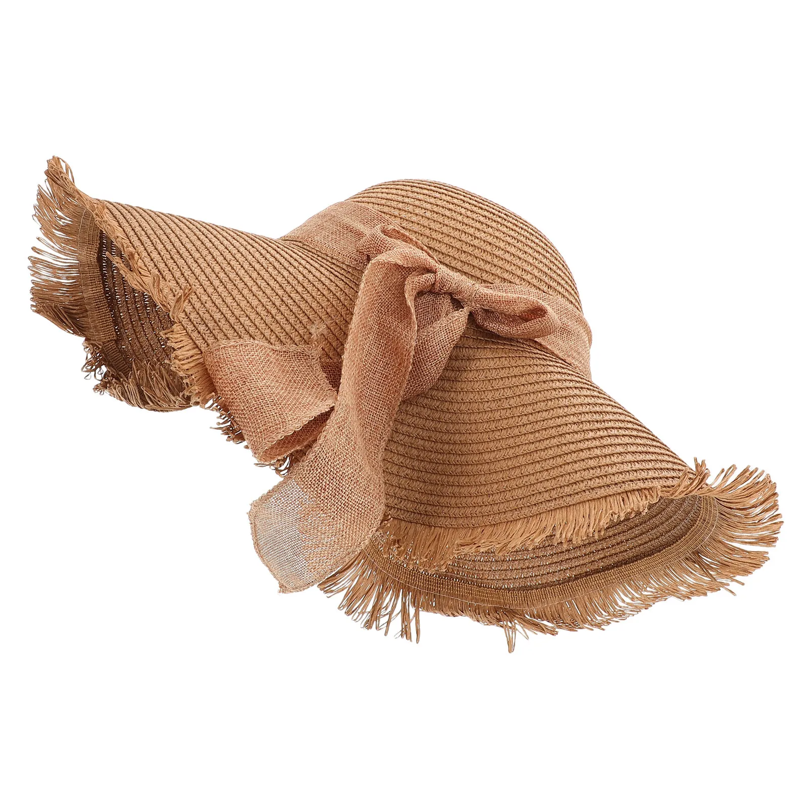 Stylish Korean Design Women Sun Hat Wide Brim Foldable Beach Hat with Bowknot and Frayed Edges Breathable Acrylic Travel Cap
Stylish Korean Design Women Sun Hat Wide Brim Foldable Beach Hat with Bowknot and Frayed Edges Breathable Acrylic Travel Cap