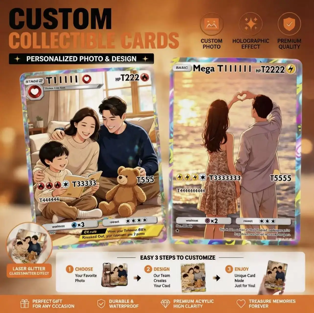 Custom Card Style Anime Photo Portrait Personalized Trading Card Picture Gift for Lovers Card Gifts for Valentine Wedding Her
Custom Card Style Anime Photo Portrait Personalized Trading Card Picture Gift for Lovers Card Gifts for Valentine Wedding Her