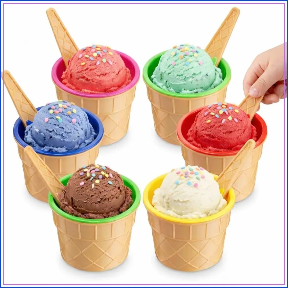 12-Pack Reusable Ice Cream Bowls & Waffle Cone Spoons Set for Dessert, Frozen Yogurt, Gelato, Birthday Party
12-Pack Reusable Ice Cream Bowls & Waffle Cone Spoons Set for Dessert, Frozen Yogurt, Gelato, Birthday Party
