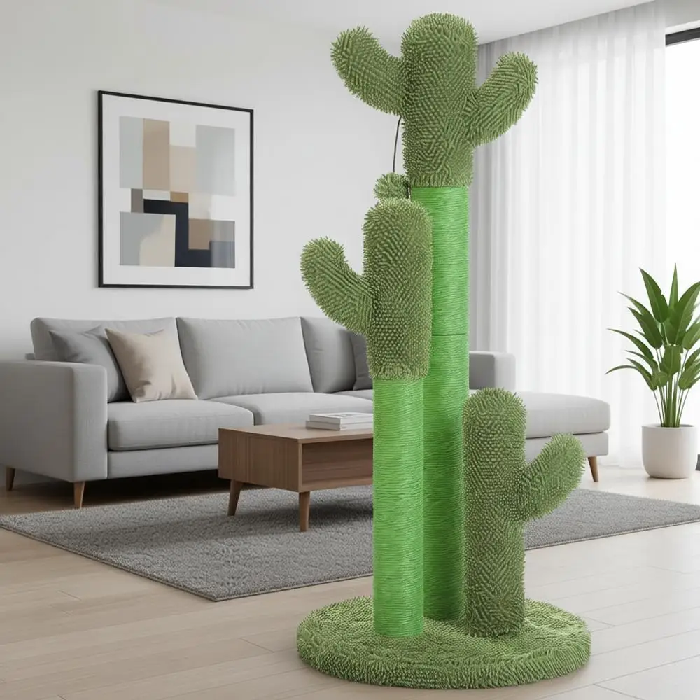 Road Cat Scratching Post Cactus Cat Scratcher with 3 Scratching Poles and Interactive Dangling Ball - 35 Inches
Road Cat Scratching Post Cactus Cat Scratcher with 3 Scratching Poles and Interactive Dangling Ball - 35 Inches