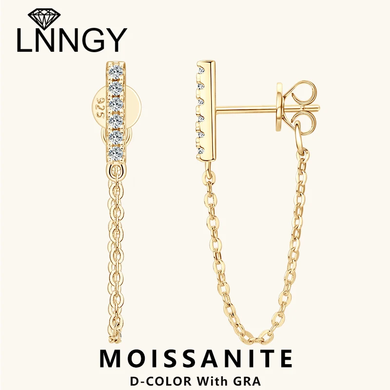 Lnngy 1.4mm Pave Setting Moissanite Earrings 925 Sterling Silver Chain Tassel Earring For Women Girls Casual Daily Jewelry Gift
Lnngy 1.4mm Pave Setting Moissanite Earrings 925 Sterling Silver Chain Tassel Earring For Women Girls Casual Daily Jewelry Gift