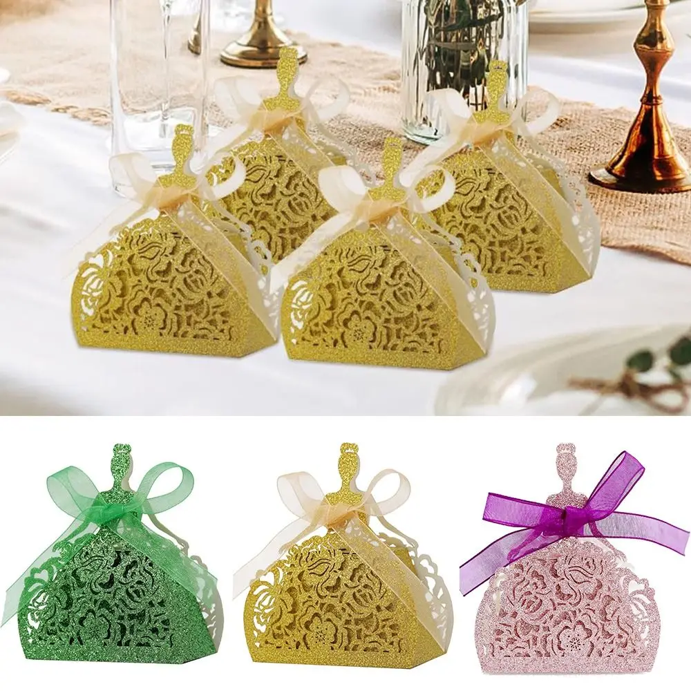 50 Pcs New Laser Cut Wedding Party Favor Box with Ribbons Glitter Candy Bag Hollow Out Chocolate Gift Boxes Girls
50 Pcs New Laser Cut Wedding Party Favor Box with Ribbons Glitter Candy Bag Hollow Out Chocolate Gift Boxes Girls