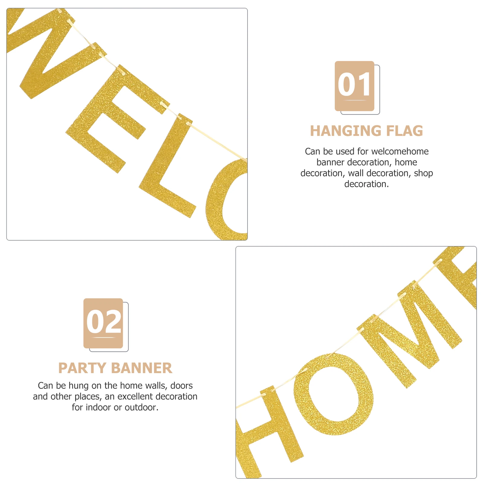 Welcome Home Banner Back-to-home Party Supplies Decorative Hanging Flags Banners Pull Flags Reusable DIY Ornament
Welcome Home Banner Back-to-home Party Supplies Decorative Hanging Flags Banners Pull Flags Reusable DIY Ornament