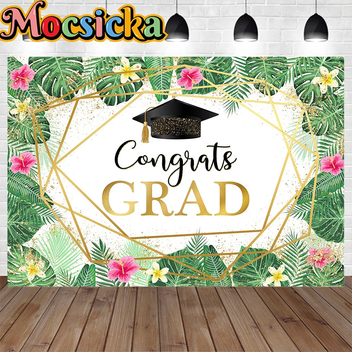 Tropical Green Palm Leaf Decor Celebration Graduation Party Background Flower Gold Wire Frame Bachelor Hat Prop Backdrop Student
Tropical Green Palm Leaf Decor Celebration Graduation Party Background Flower Gold Wire Frame Bachelor Hat Prop Backdrop Student
