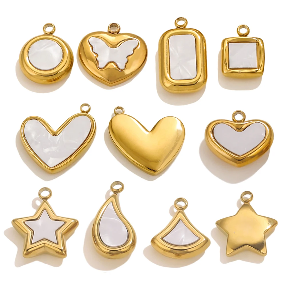 5pcs Stainless Steel Pearl Shell Square Round Oval Cahrms For Necklace Bracelet DIY Pendants Jewelry Making Accessories Craft
5pcs Stainless Steel Pearl Shell Square Round Oval Cahrms For Necklace Bracelet DIY Pendants Jewelry Making Accessories Craft