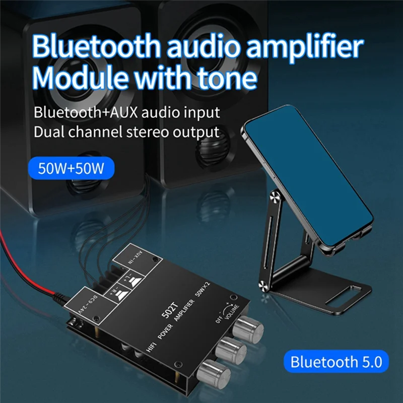 ZK-502T Audio Module Bluetooth 5.0 Audio Module 50Wx2 Wireless Power Digital AUX Amp Module Bass&Treble
ZK-502T Audio Module Bluetooth 5.0 Audio Module 50Wx2 Wireless Power Digital AUX Amp Module Bass&Treble