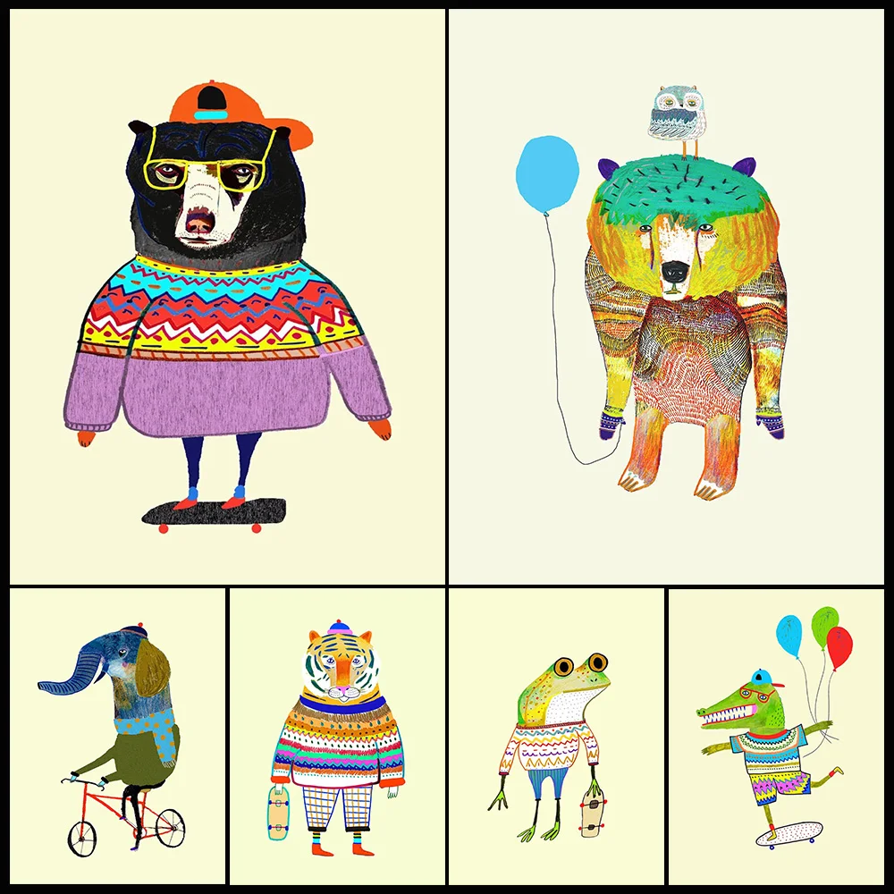 Cartoon Bear Animals Nursery Poster Kid's Gift Wall Art Canvas Painting Home Decor Wall Pictures For Living Room Unframed
Cartoon Bear Animals Nursery Poster Kid's Gift Wall Art Canvas Painting Home Decor Wall Pictures For Living Room Unframed